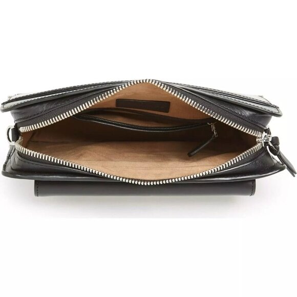 MACKAGE-LAINE-Medium-Smooth Black Leather Arrow Bag-Sold Out Everywhere-NWT - Picture 6 of 10